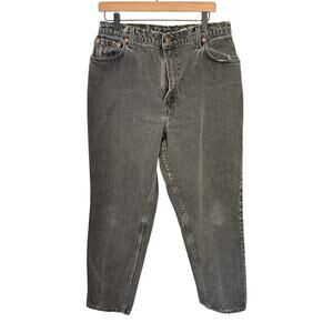 Vintage Levis 551 Jeans Womens 16 short Black Relaxed Fit Tapered Leg USA‎ 90s
